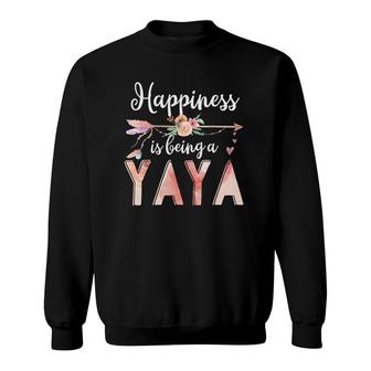 Happiness Is Being A Yaya Floral Mother's Day Grandma Sweatshirt | Mazezy