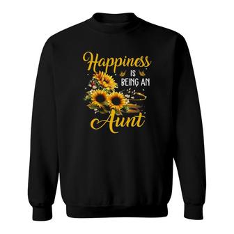 Happiness Is Being An Aunt Funny Sunflower Lovers Aunt Sweatshirt | Mazezy