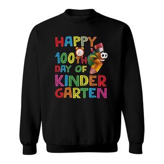 Happy 100 Days Kindergarten School Teacher Student 100Th Day Sweatshirt | Mazezy