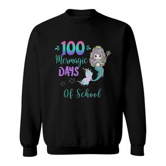 Happy 100 Days Of School Pre-k 1st Grade Mermaid Outfit Sweatshirt | Mazezy