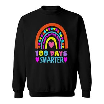 Happy 100 Days Smarter For Teacher 100Th Day Of School Sweatshirt | Mazezy
