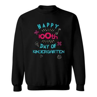 Happy 100th Day Of Kindergarten Gift For Students And Teachers Sweatshirt | Mazezy
