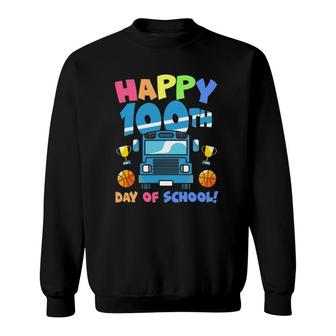 Happy 100Th Day Of School Truck Boys Kids 100 Days Of School Sweatshirt | Mazezy