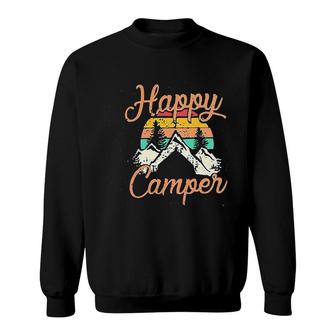 Happy Camper Funny Cute Graphic Letter Print Sweatshirt - Thegiftio UK