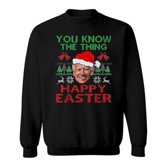 Happy Christmas Biden Happy Easter Christmas Ugly Tee Sweatshirt | Mazezy