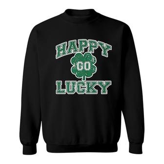 Happy Go Luck Clover St Patricks Day Sweatshirt | Mazezy UK