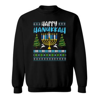 Happy Hanukkahorah Xmas Tree Ugly Hanukkah Xmas Sweatshirt | Mazezy