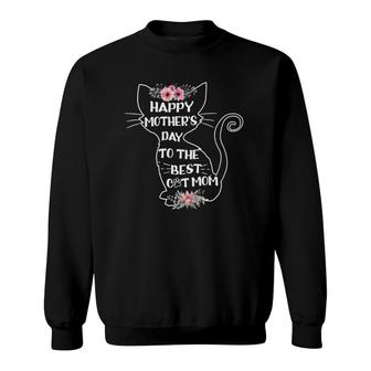 Happy Mothers Day To The Best Cat Mom Mothers Day Cat Lover Sweatshirt - Thegiftio UK