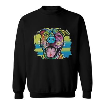 Happy Pittie Neon Pitbull Sweatshirt | Mazezy