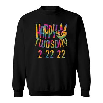 Happy Twosday 2022 - Tie Dye February 22 2022 Twosday Sweatshirt | Mazezy