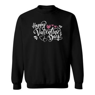 Happy Valentine's Day Lovely Handwritten Lettering Design Sweatshirt | Mazezy DE