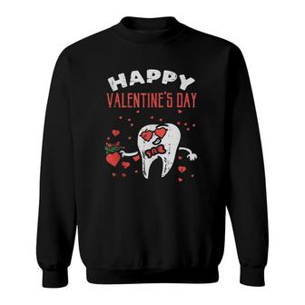 Happy Valentine's Day Tooth Dentist Valentine Dental Assistant Sweatshirt | Mazezy