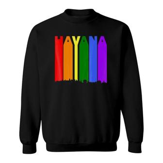 Havana Cuba Skyline Rainbow Lgbt Gay Pride Sweatshirt | Mazezy