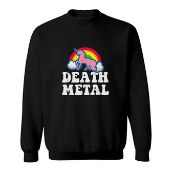 Heavy Metal Unicorn Rainbow Clouds Death Metal Sweatshirt - Thegiftio UK
