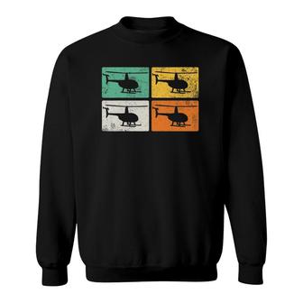 Helicopter Aviation Aircraft Pilot Vintage Sweatshirt | Mazezy