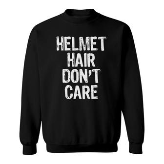 Helmet Hair Don't Care Christmas Sweatshirt | Mazezy