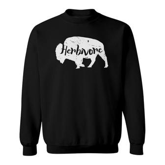 Herbivore Bison Animal Image Vegan Power Silhouette Sweatshirt | Mazezy