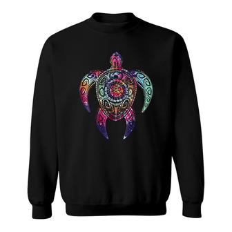 Hippie Sea Turtle Sweatshirt | Mazezy