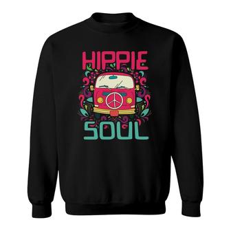 Hippie Soul Colorful Peace Van Sweatshirt | Mazezy AU