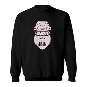 Ho Ho Santa Face Hockey Sweatshirt | Mazezy