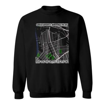 Hood Map Art Greenpoint Brooklyn Sweatshirt | Mazezy