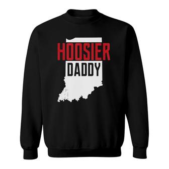Hoosier Daddy Indiana State Map Gift Tank Top Sweatshirt | Mazezy