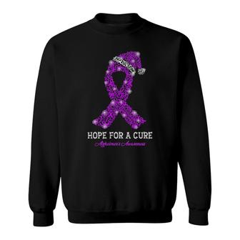 Hope For A Cure Alzheimer's Awareness Christmas Sweatshirt | Mazezy