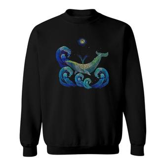 Humpback Whale Art Ocean Animal Lover Gift Sweatshirt | Mazezy
