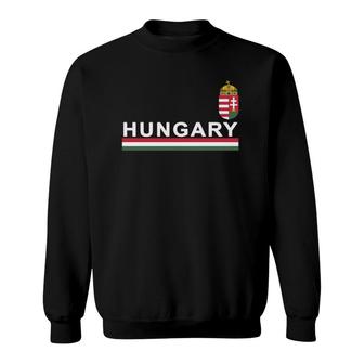 Hungarian National Flag And Emblem Design Sweatshirt | Mazezy