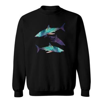 Hungry Colorful Space Sharks For Men, Women Or Kids Sweatshirt | Mazezy AU