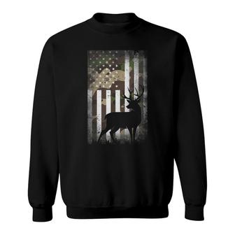 Hunting Hunters Deer Usa Us American Flag Camo Camoflage Sweatshirt - Thegiftio UK