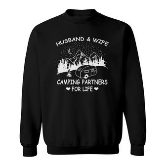 Husband And Wife Camping Partners For Life Cute Sweet Sweatshirt | Mazezy