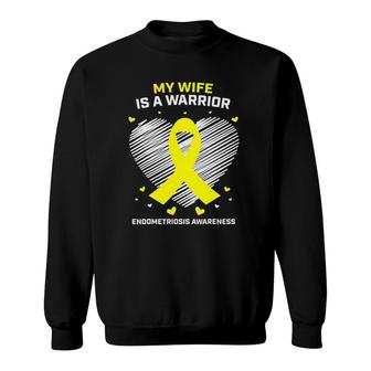 Husband Endo Warrior Wife Men's Men Endometriosis Awareness Sweatshirt | Mazezy