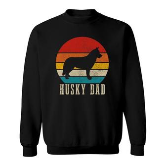 Husky Dad Siberian Husky Vintage Funny Dog Owner Sweatshirt | Mazezy