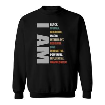 I Am Black Woman Educated Melanin Black History Month Sweatshirt | Mazezy