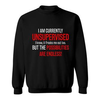 I Am Currently Unsupervised Sweatshirt | Mazezy