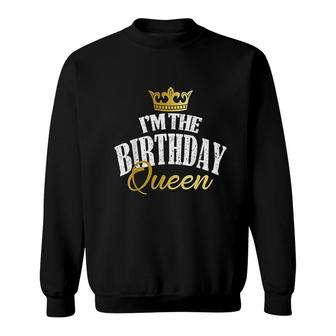 I Am The Birthday Queen Cool Couples Matching Birthday Party Sweatshirt - Seseable