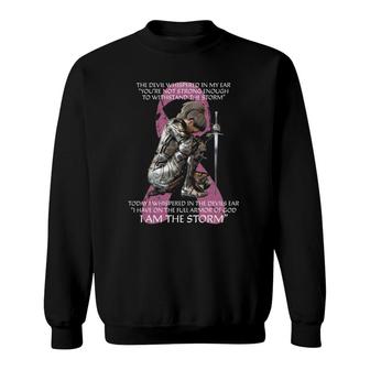 I Am The Storm Gift Women Mom Daughter Breast Cancer Warrior Sweatshirt | Mazezy