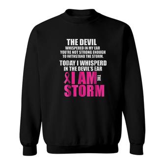 I Am The Storm Pink Ribbons Sweatshirt | Mazezy