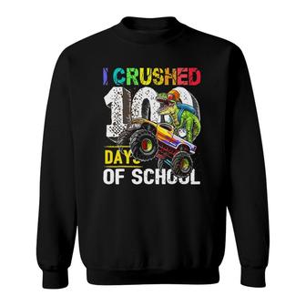 I Crushed 100 Days Of School Dinosaur Monster Truck Boys Sweatshirt | Mazezy