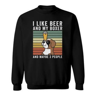 I Like Beer And My Boxer Retro Vintage Dog Sweatshirt | Mazezy