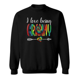 I Love Being Grammy Tie Dye Grandma Family Matching Sweatshirt | Mazezy AU