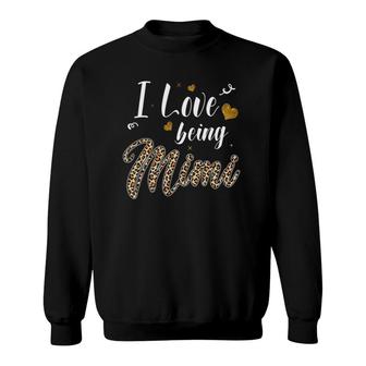 I Love Being Mimi Leopard Plaid Mother's Day Gift Sweatshirt | Mazezy