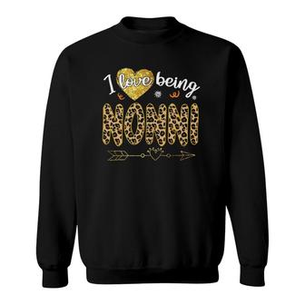 I Love Being Nonni Leopard Mother's Day Sweatshirt | Mazezy