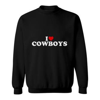 I Love Cowboys Red Heart Sweatshirt - Thegiftio UK