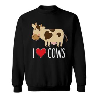 I Love Cows Dairy Farmer Sweatshirt | Mazezy AU