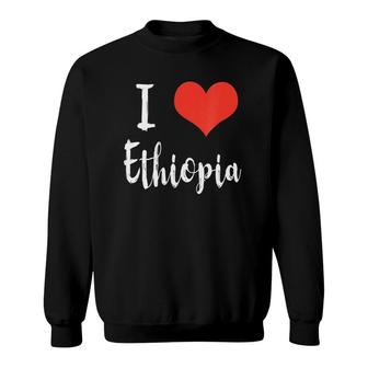 I Love Ethiopia Red Heart Gift Sweatshirt | Mazezy