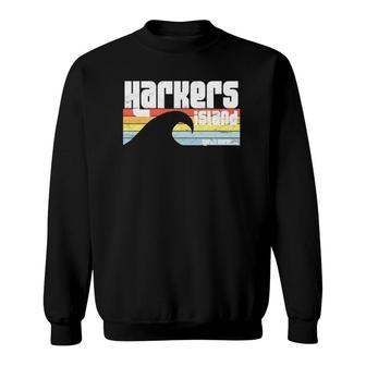 I Love Harkers Island North Carolina Atlantic Ocean Wave Nc Sweatshirt | Mazezy
