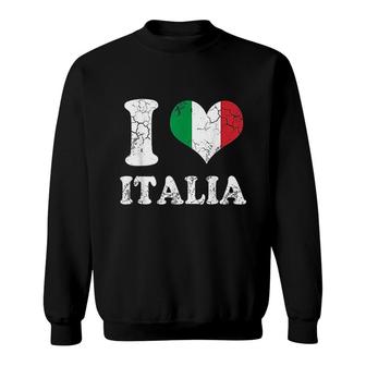 I Love Italia Flag Heart Italy Italian Italiano Men Women Sweatshirt - Thegiftio UK