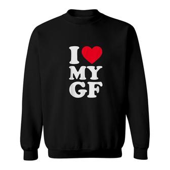 I Love My Girlfriend I Heart My Girlfriend Big Red Sweatshirt - Seseable
